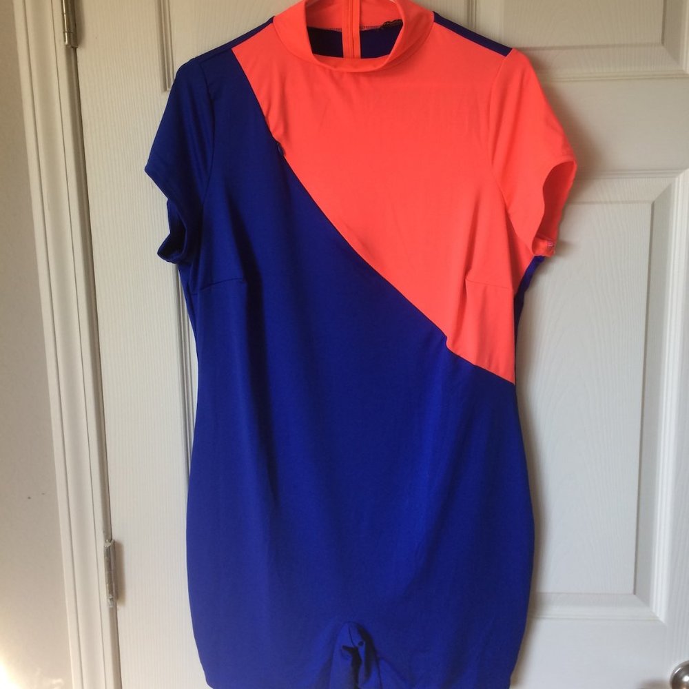 Women's Fashion Nova 2XL Zippered Stretch Jumper in FL Gators Orange and Blue